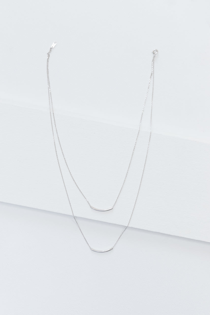 Double Up Layered Necklace (sterl.)
