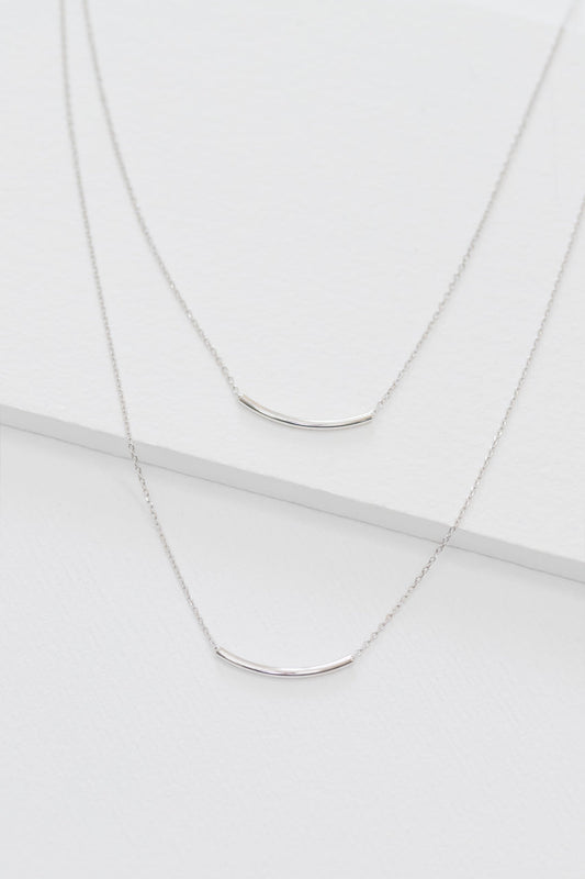 Double Up Layered Necklace (sterl.)