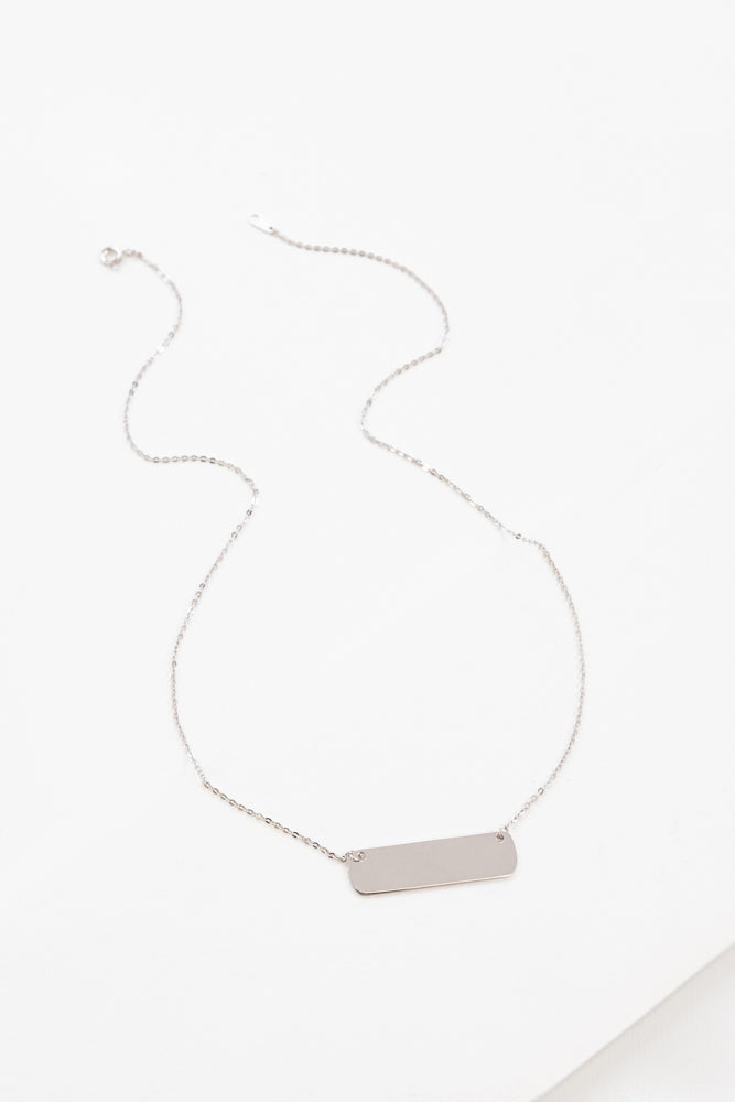 Tag Plate Necklace | Silver (sterl.)