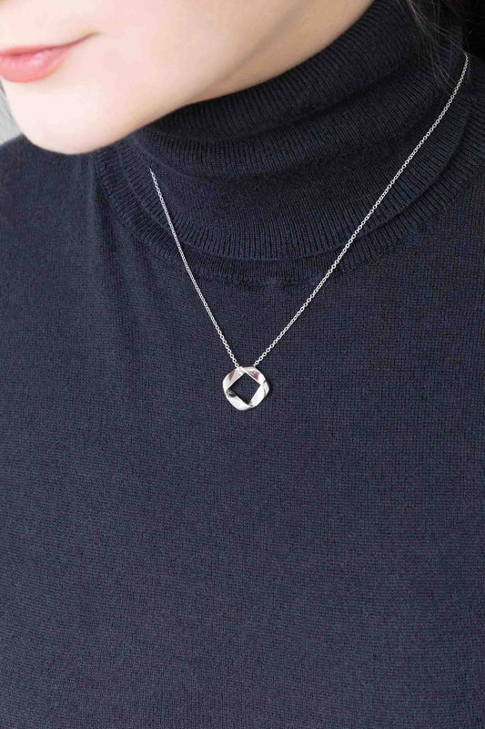 Folded Square Necklace (sterl.)
