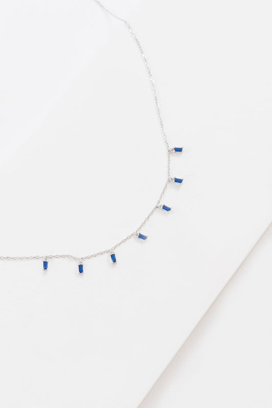 Sapphire Falls Necklace (sterl.)