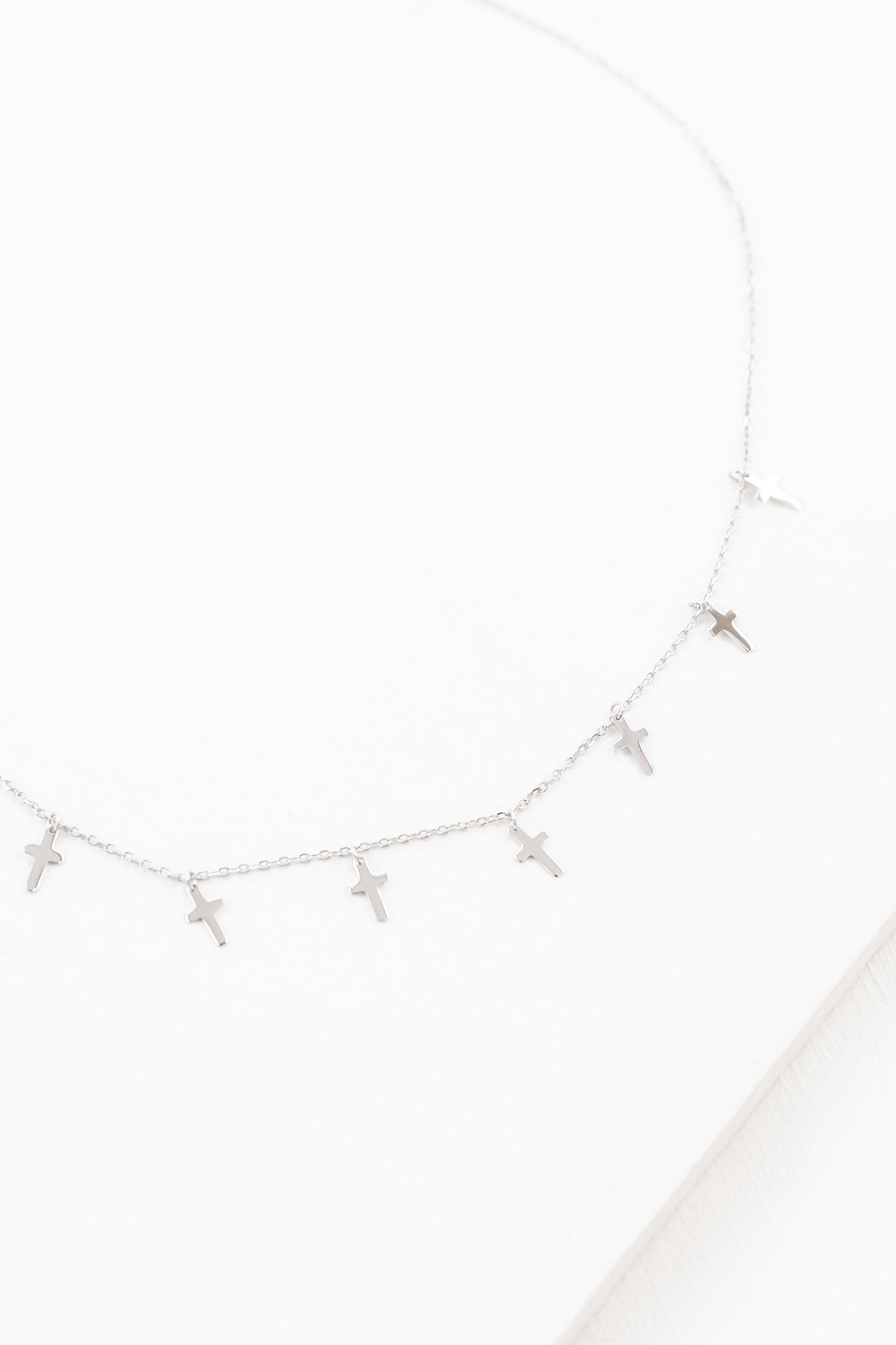 Cross Tassel Drop Necklace | Silver (sterl.)