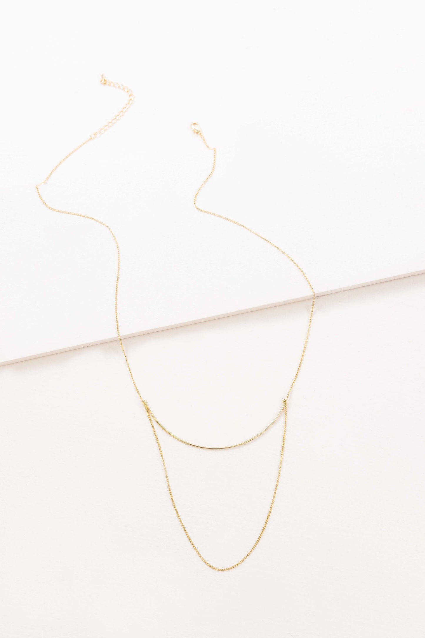 Crescent Drape Layered Necklace