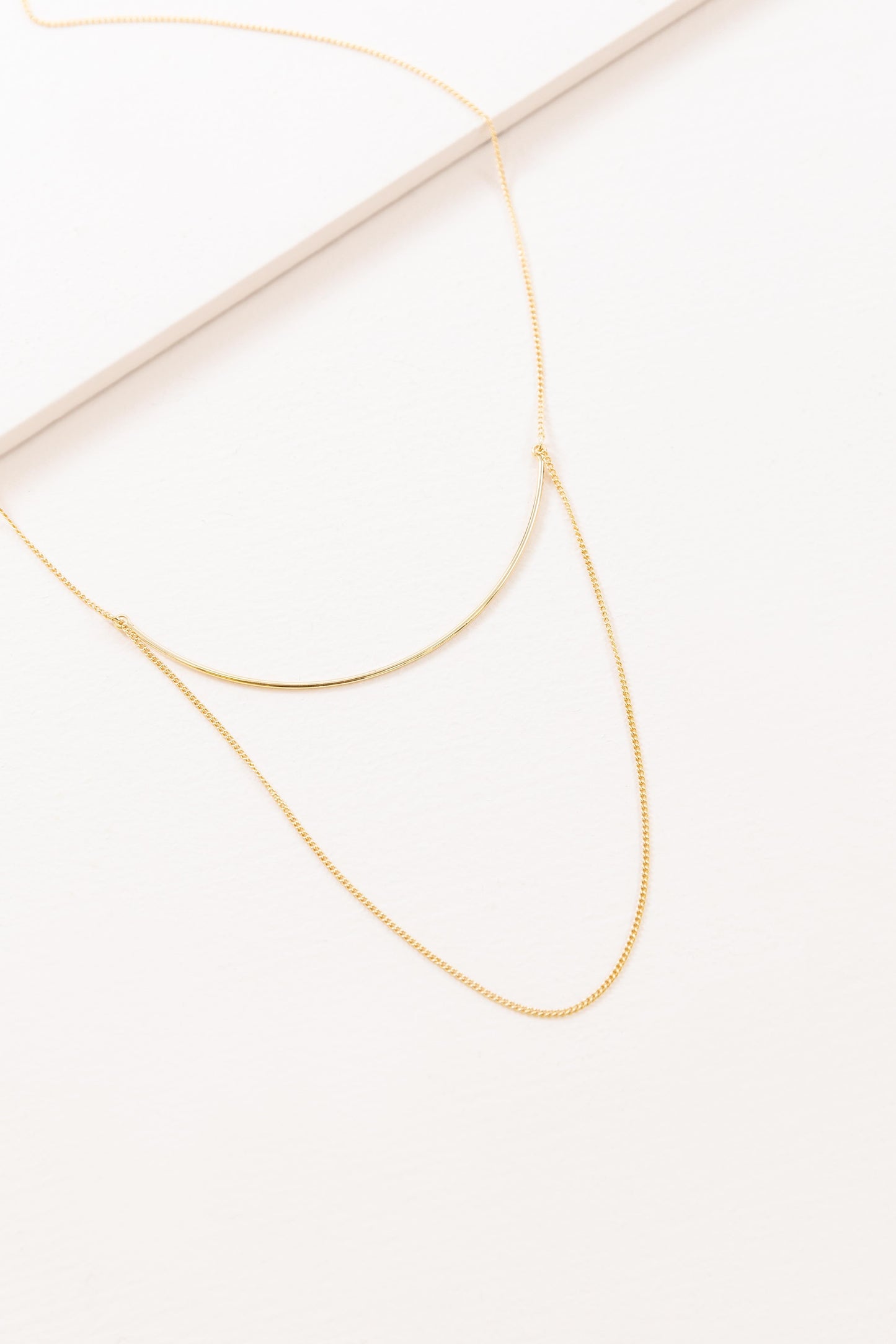 Crescent Drape Layered Necklace