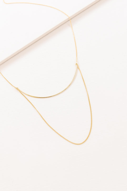 Crescent Drape Layered Necklace