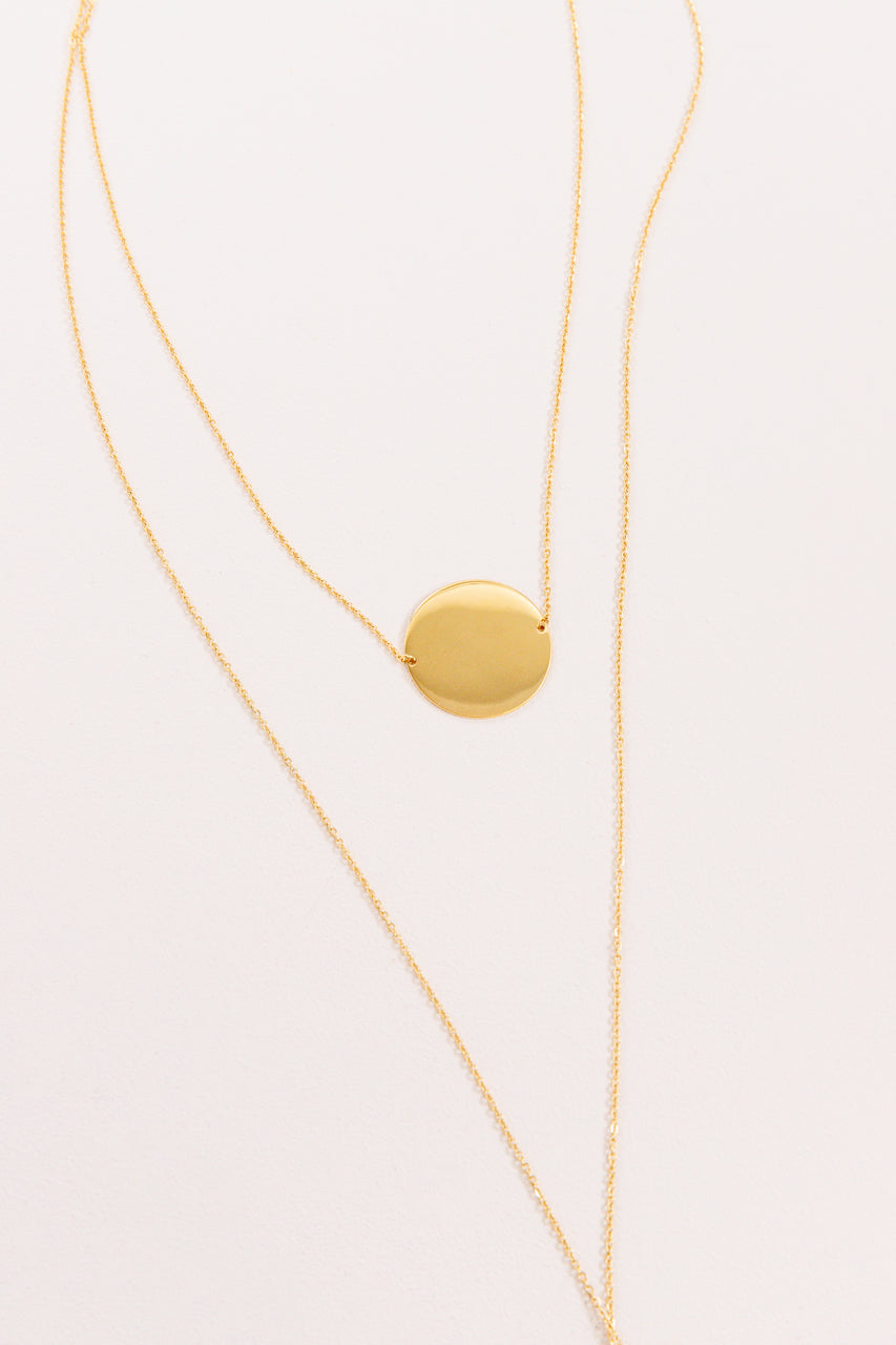 Trendsetter Disc Layered Necklace | Gold (14K)