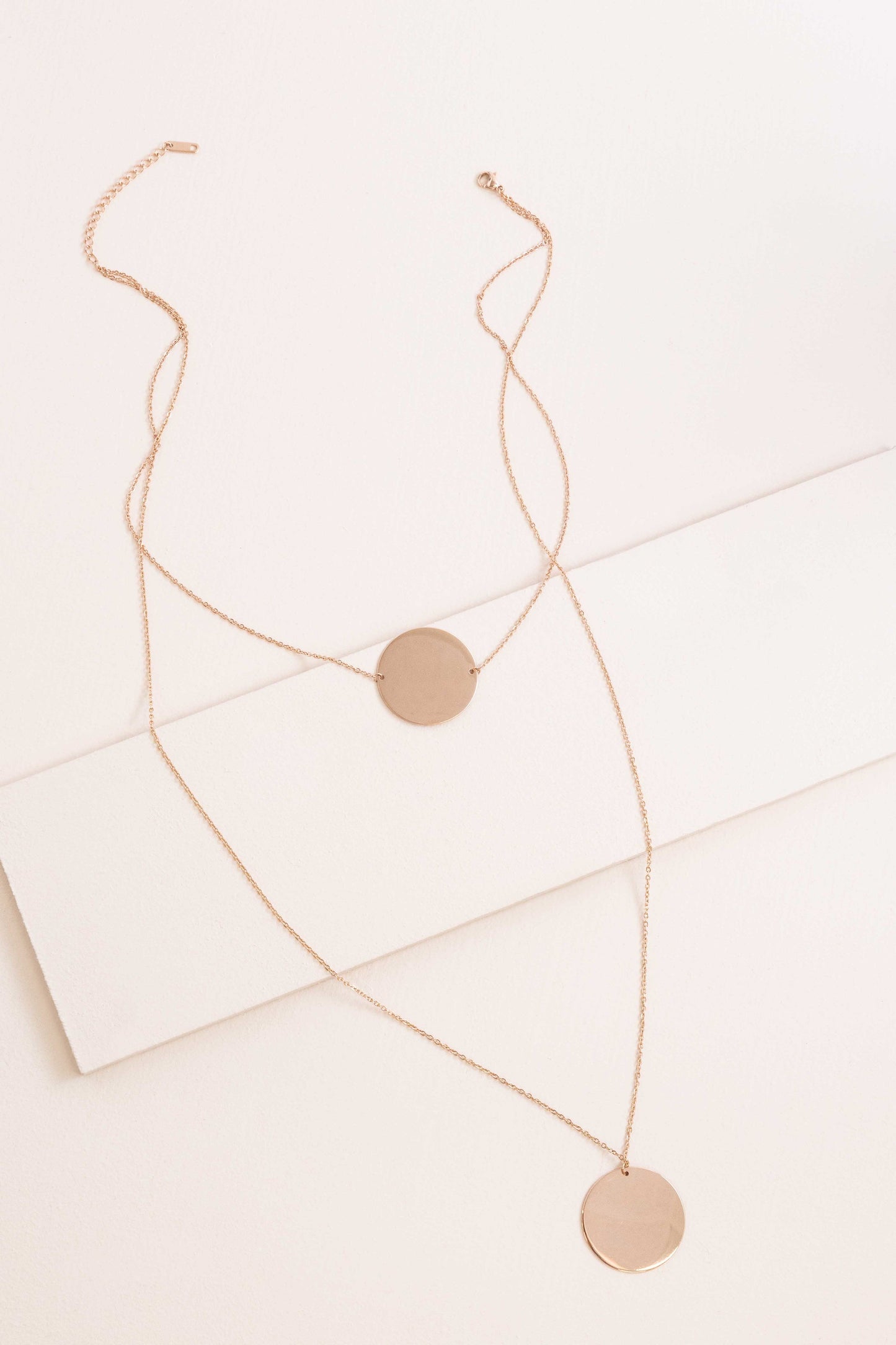 Trendsetter Disc Layered Necklace | Rose Gold (14K)