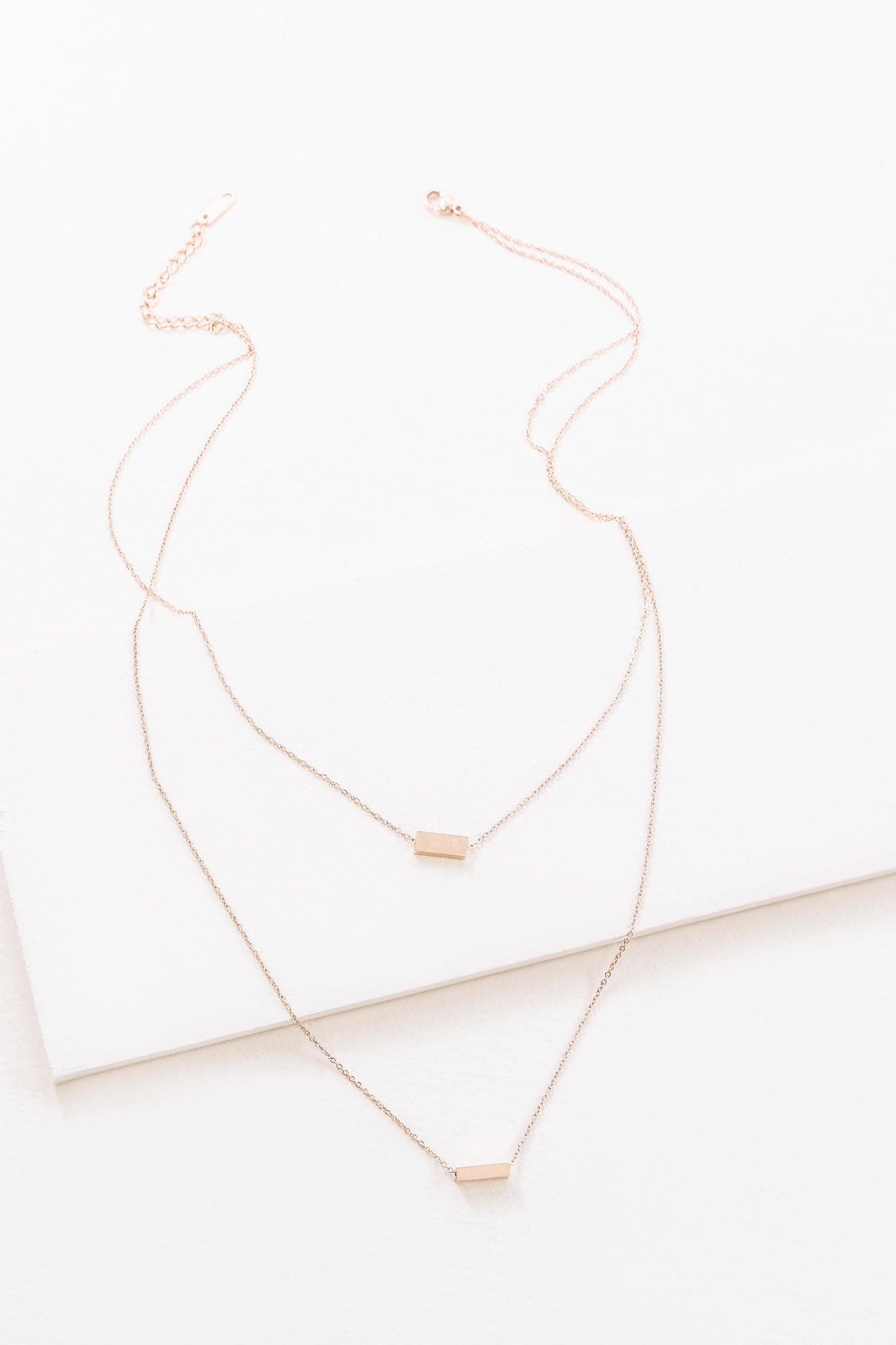 Strike a Pose Bar Layered Necklace | Rose Gold (14K)
