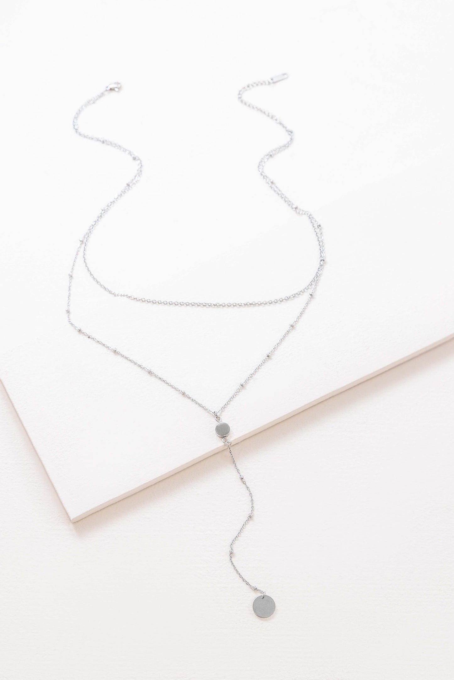 Good Wishes Layered Y-Chain Necklace | Silver