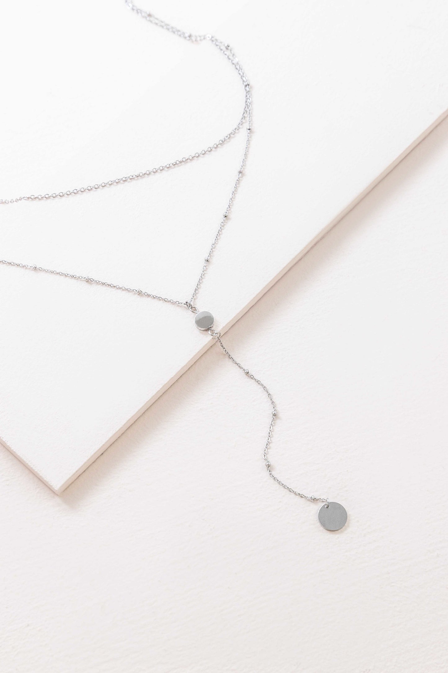 Good Wishes Layered Y-Chain Necklace | Silver
