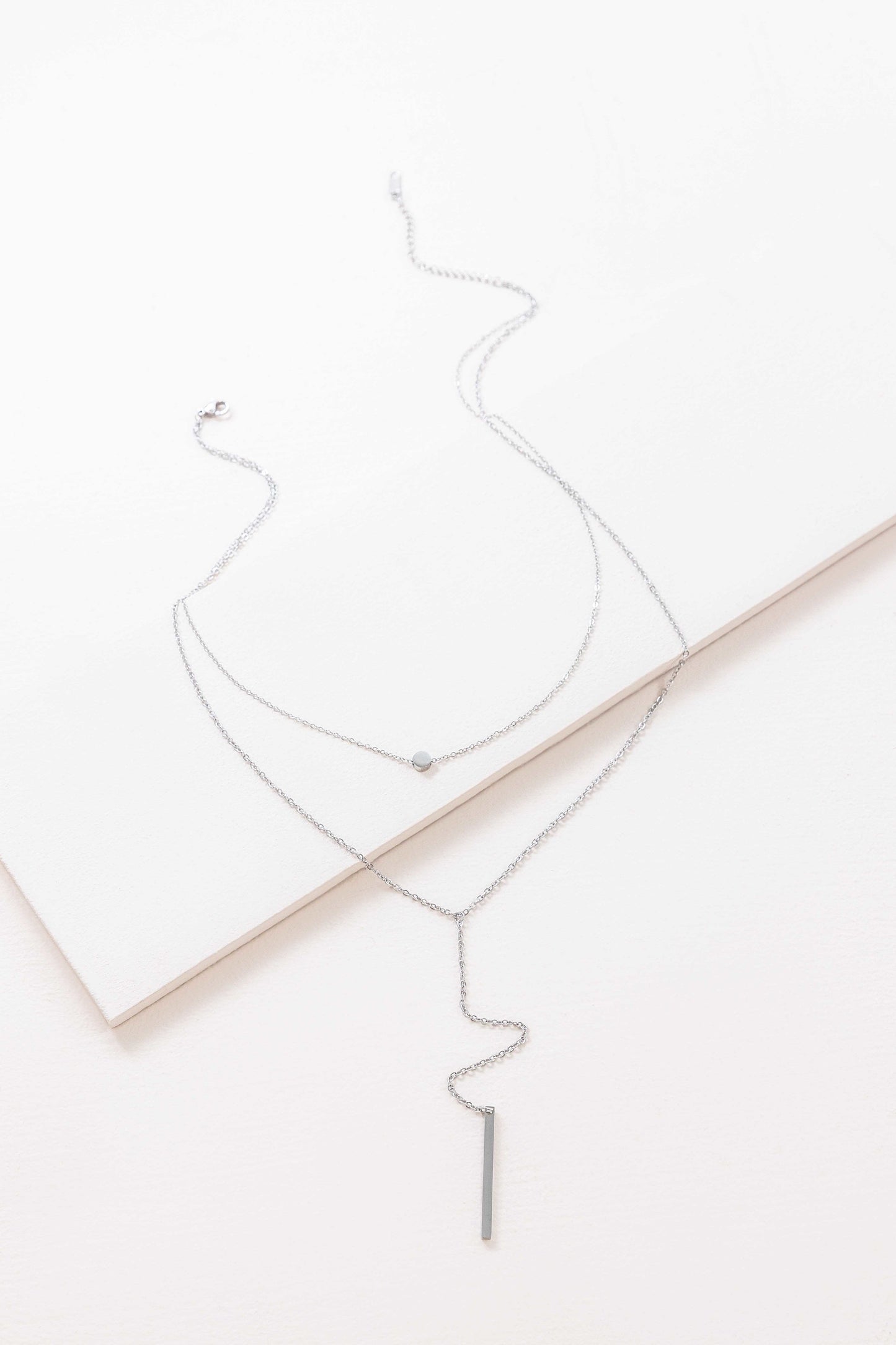 One and Only Layered Y-Chain Necklace | Silver