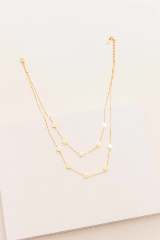 Party Favors Double Layered Necklace (14K) | Gold