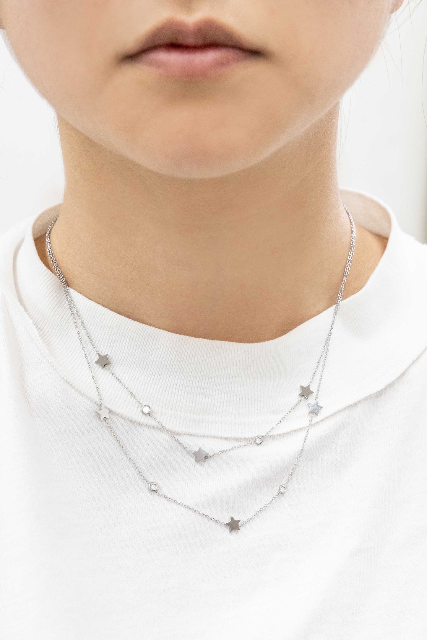 Shining Stars Layered Necklace | Silver