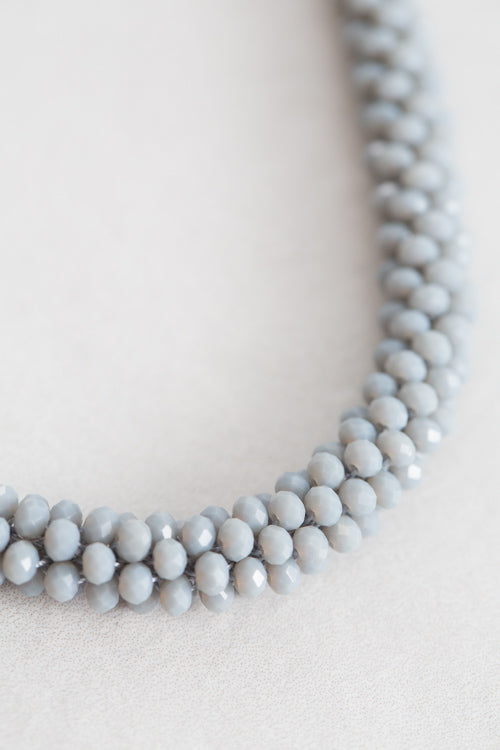 Rope Bead Necklace | Cool Gray