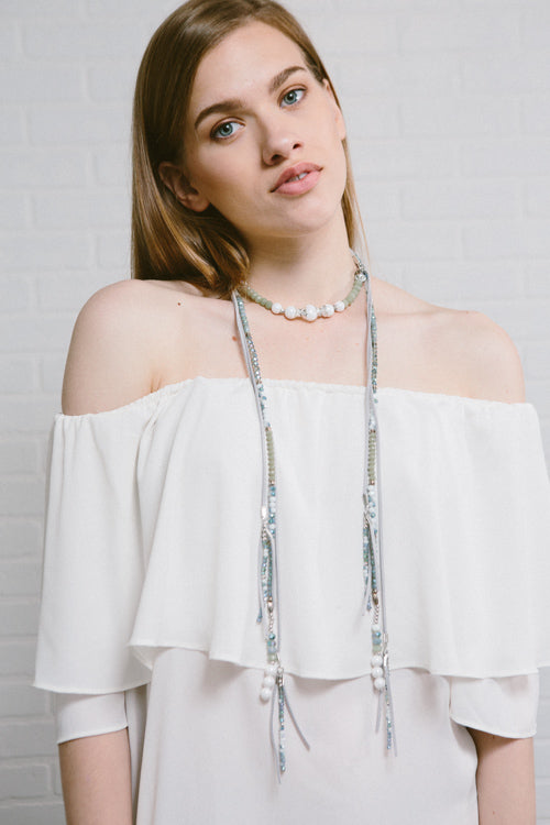 Imogen Wrap Beaded Necklace | Jade