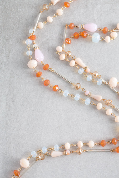 Khiara Beaded Necklace | Orange