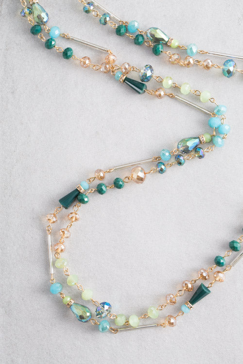 Khiara Beaded Necklace | Green