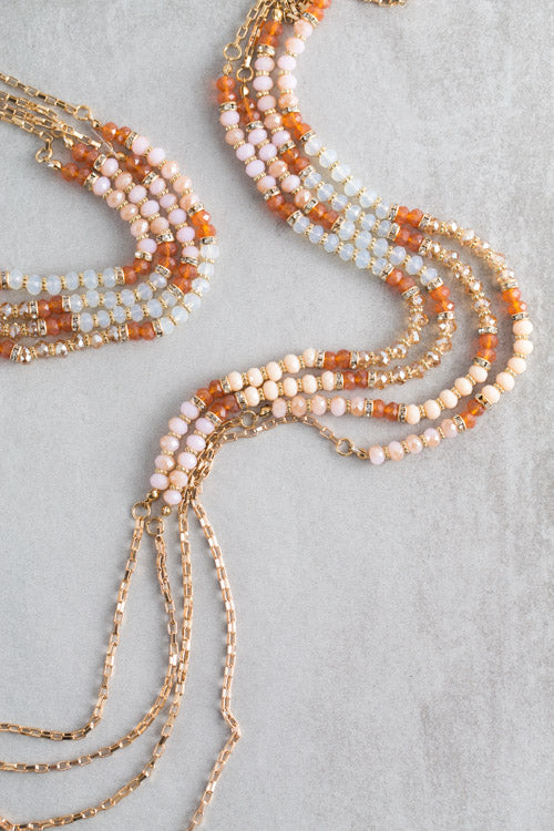 Nova Beaded Necklace | Orange