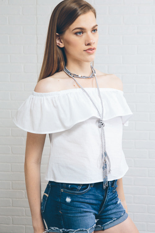 Cayne Wrap Beaded Necklace | Navy