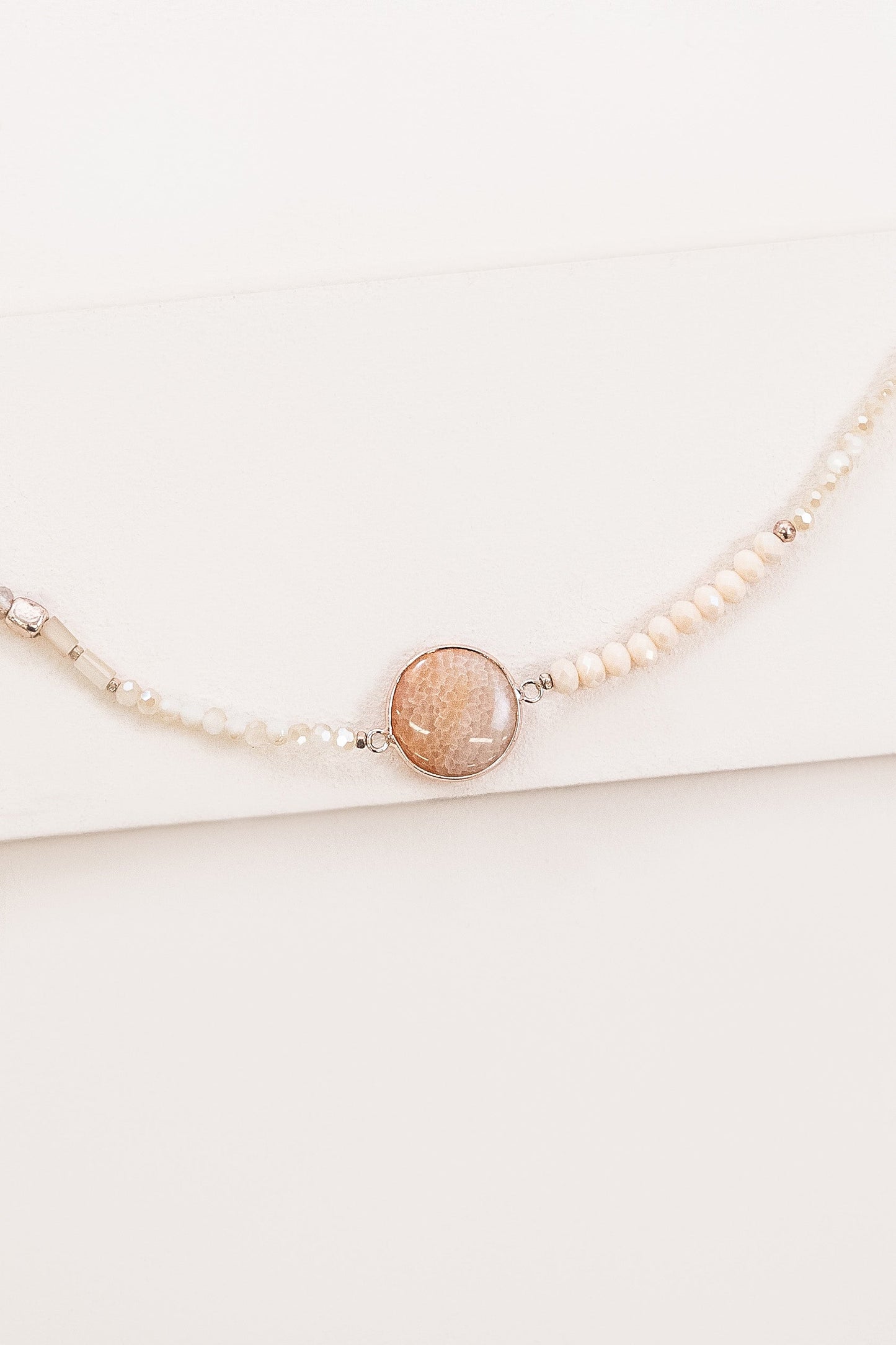 Serene Pastels Beaded Necklace | Peach