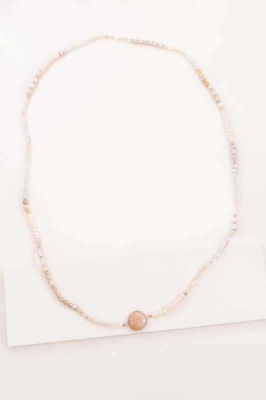 Serene Pastels Beaded Necklace | Peach