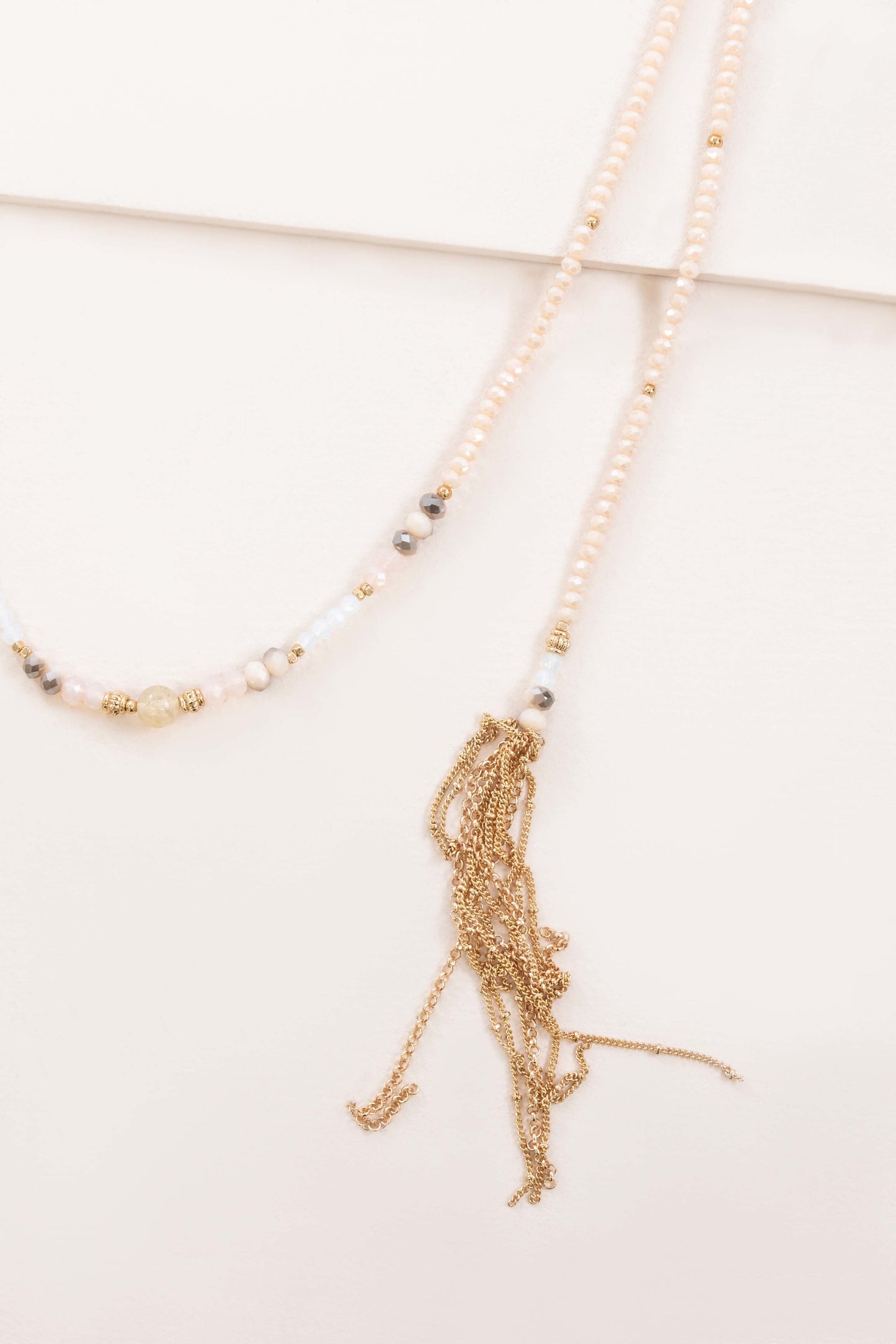 Allana Wrap Beaded Necklace | Peach