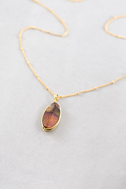 Woodstone Pendant | Oval Blush