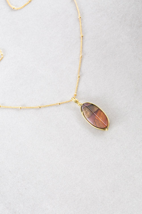 Woodstone Pendant | Oval Blush