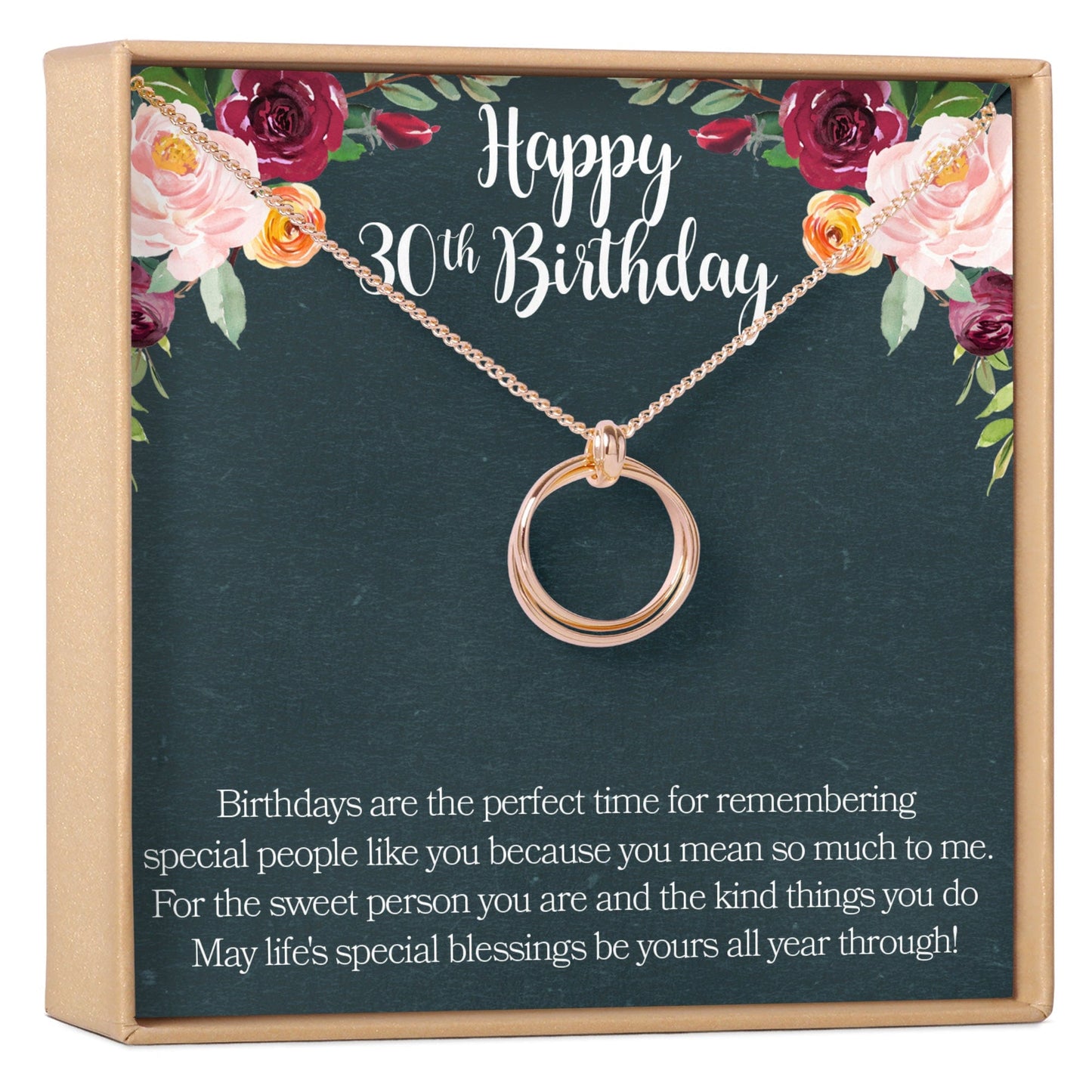 30th Birthday Necklace, Multiple Styles