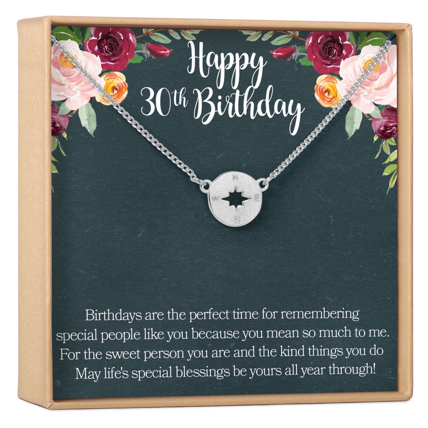 30th Birthday Necklace, Multiple Styles