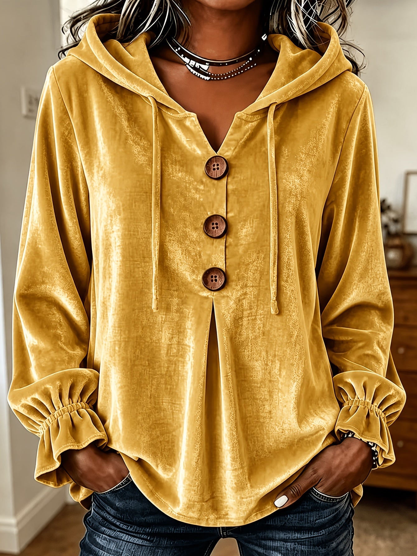 Velvet Long Sleeve Blouse | 8 Colors | S–5XL