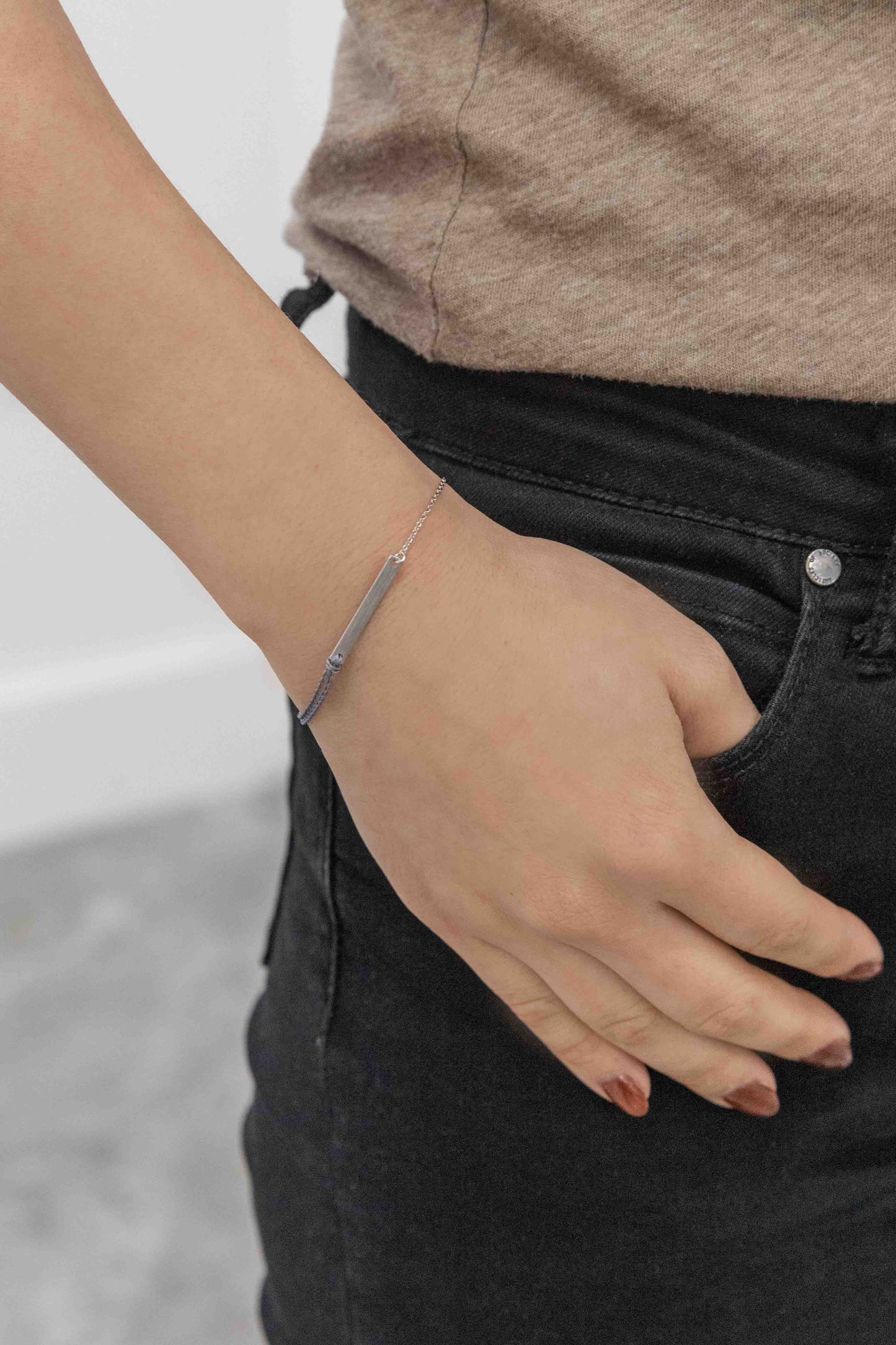 Thin Plate Rope Charm Bracelet