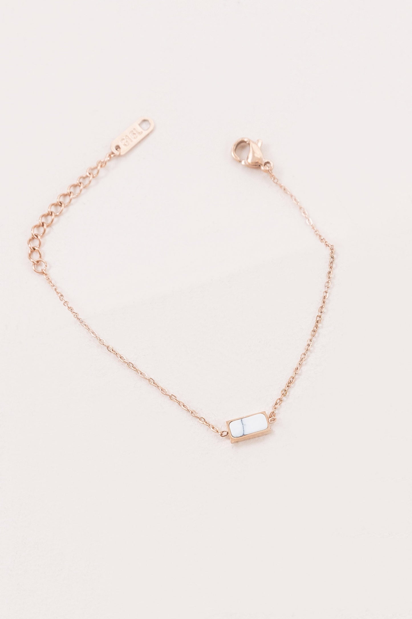 Beaming Bar Stone Bracelet | Rose Gold (14K)