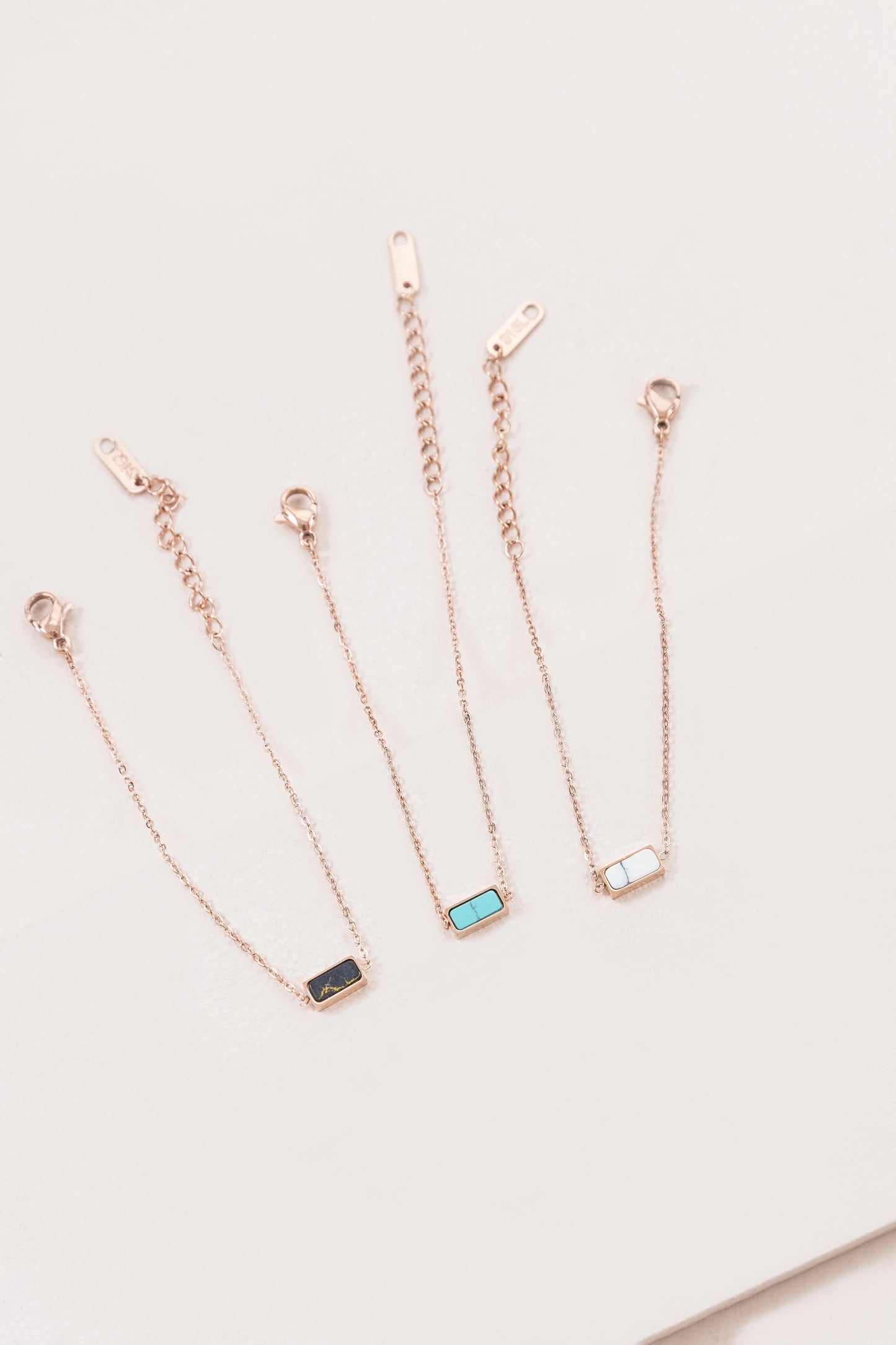 Beaming Bar Stone Bracelet | Rose Gold (14K)