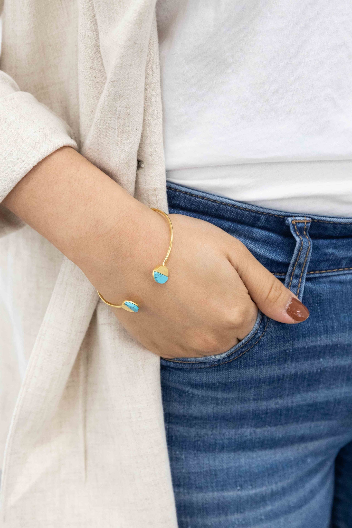 Level Stone Cuff Bracelet