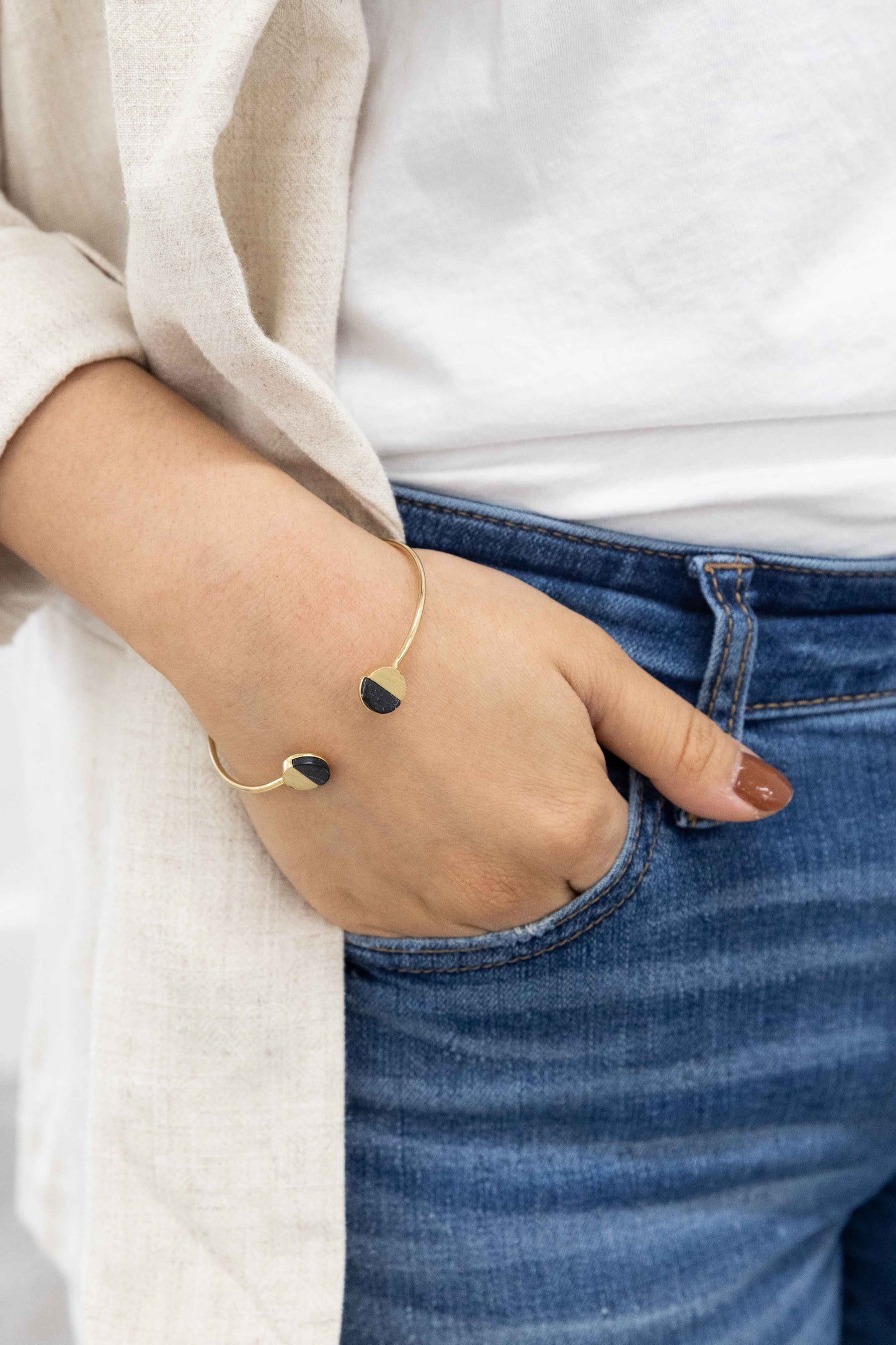 Level Stone Cuff Bracelet