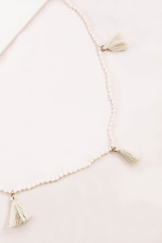 Nayeli Tassel Necklace | Cream