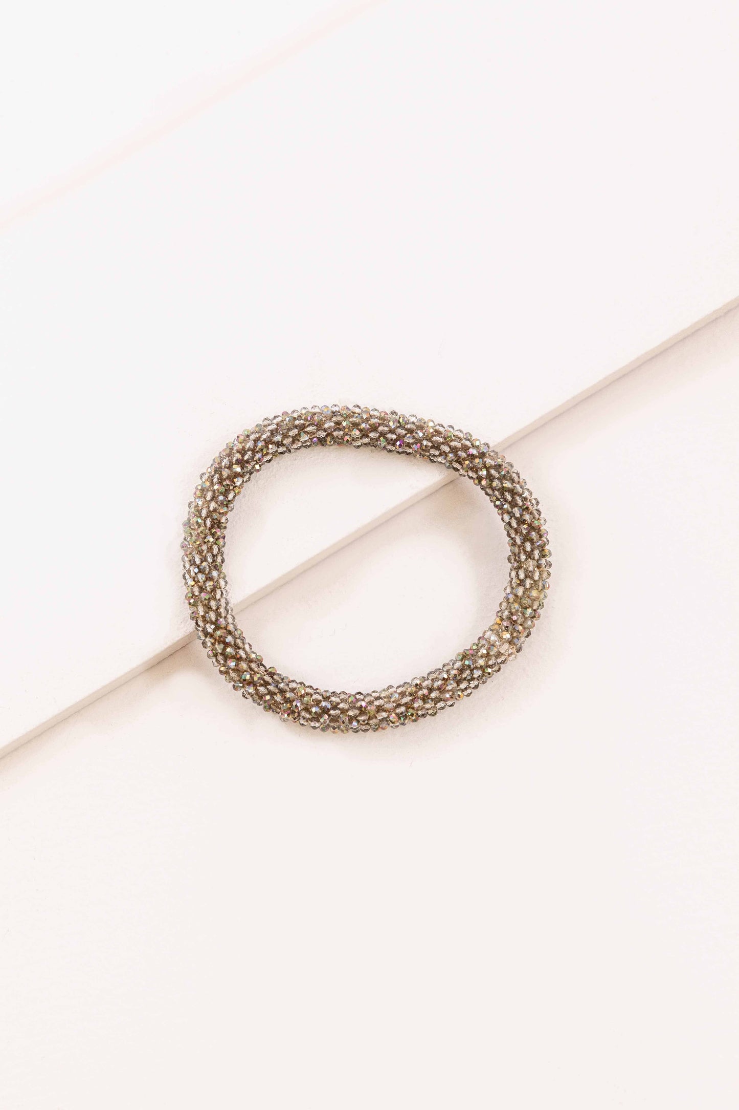 Thin Beaded Rope Bracelet | Speckled Brown