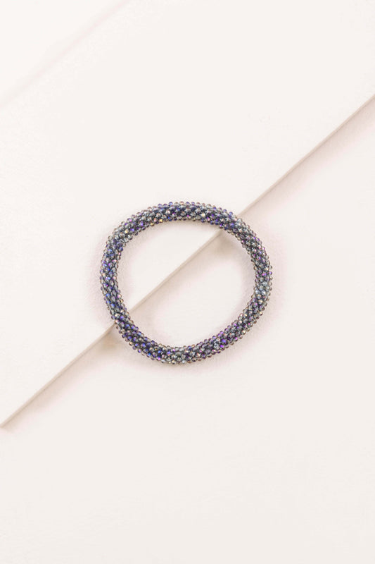 Thin Beaded Rope Bracelet | Orchid