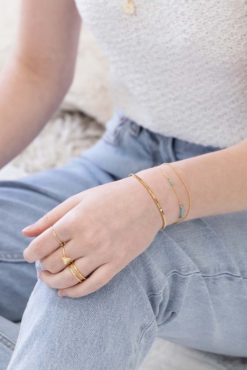 Pixum Delta Stone Ring | White