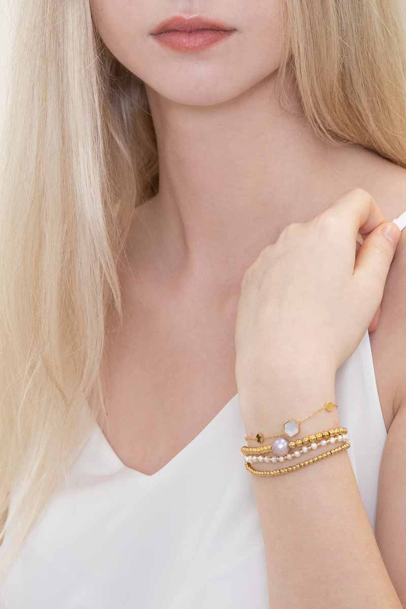 Blissfully Beaded Bracelet | Marble (14K)