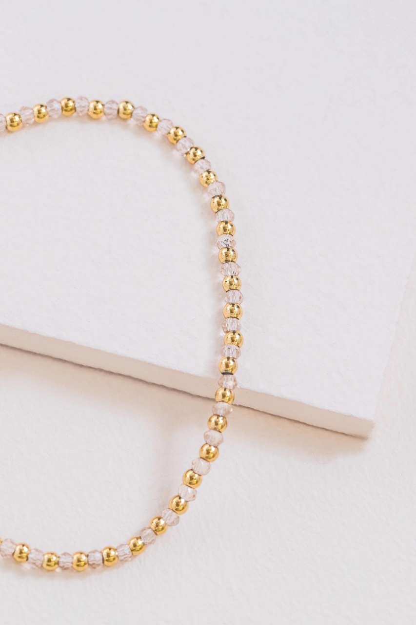 Blissfully Beaded Bracelet | Crystal Clear (14K)