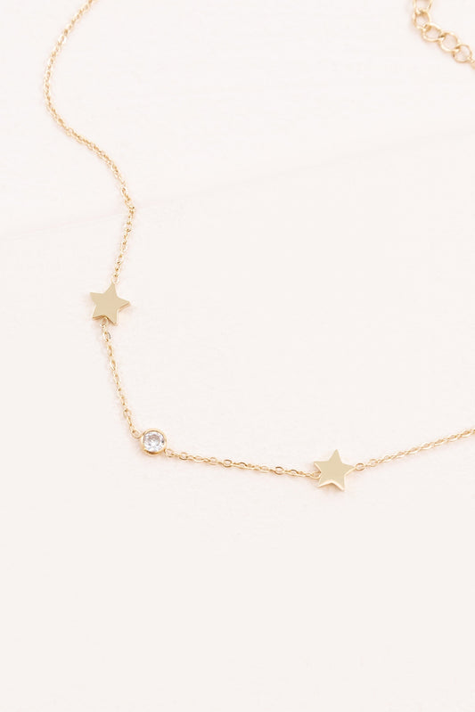 Starry Eyed Rhinestone Anklet | Gold