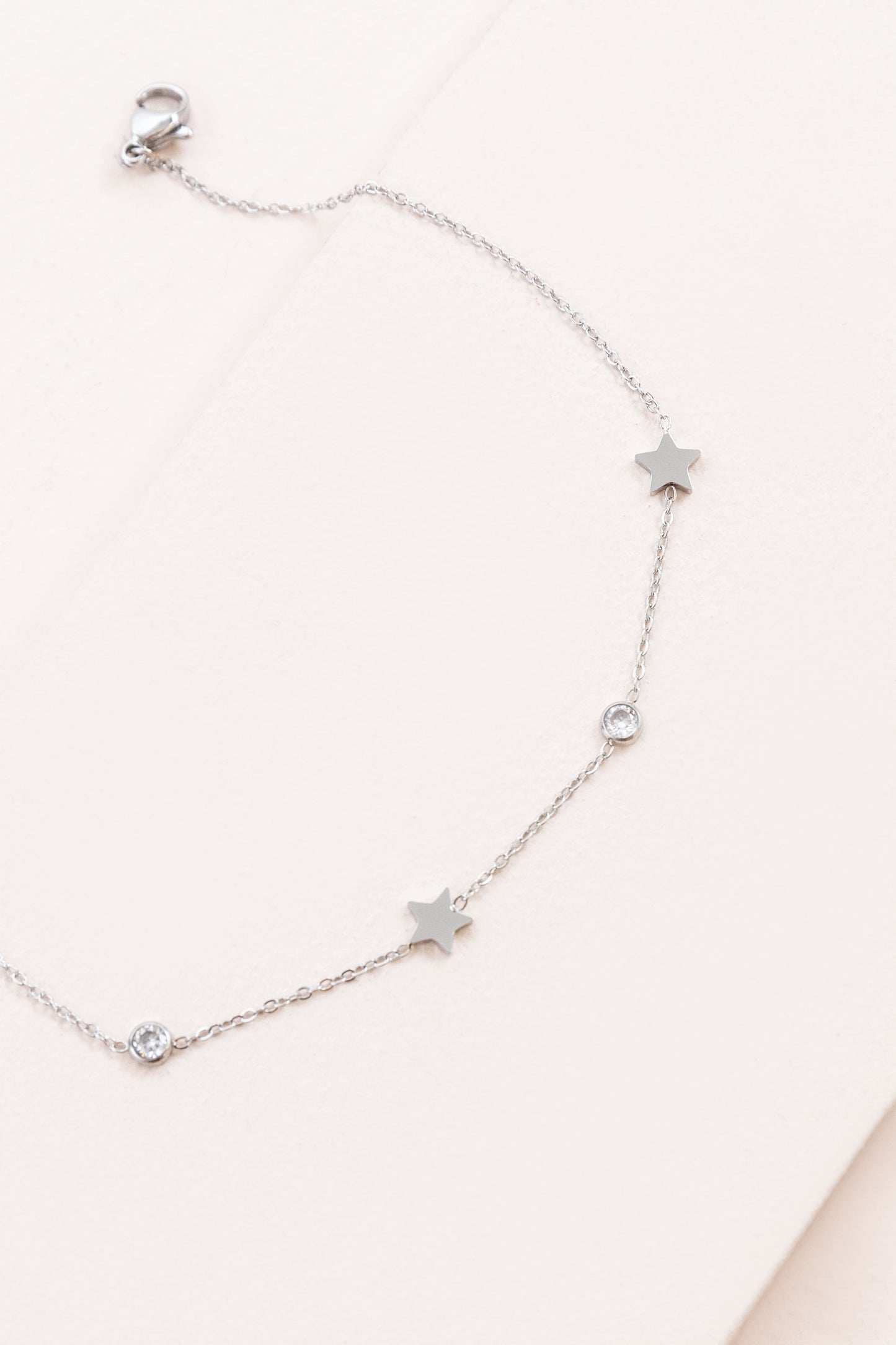 Starry Eyed Rhinestone Anklet | Silver