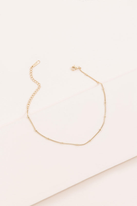 Mod Box Chain Anklet | Gold