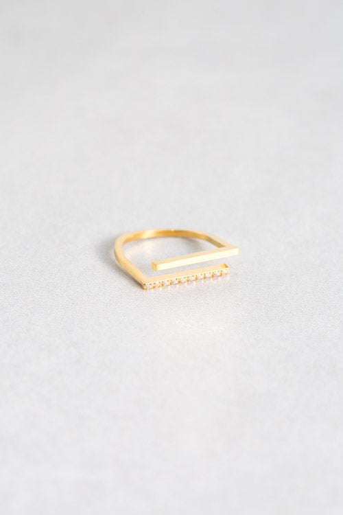 Flat Top Stone Ring (14K)