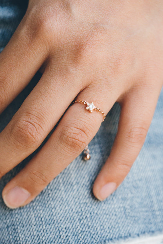 Delicate Bolo Charm Ring | Star