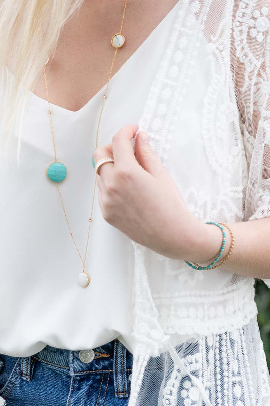 Blissfully Beaded Bracelet | Crystal Clear (14K)