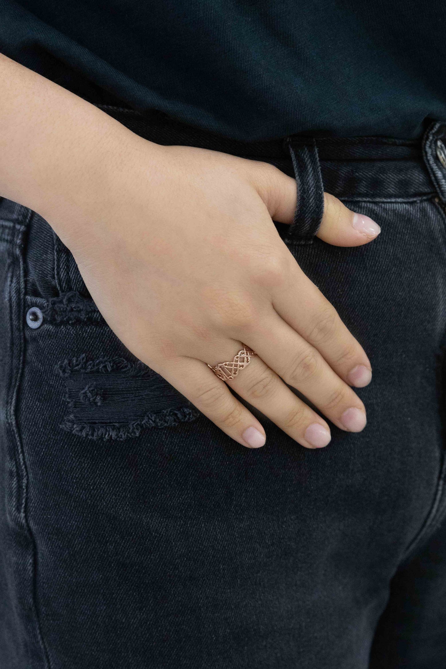 Safety Pin Band Ring
