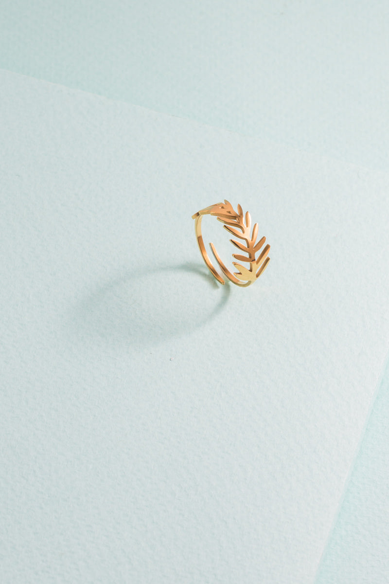 Polished Feather Ring | Gold (14K)
